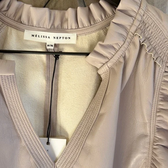 Melissa Nepton Kamilla Vegan Faux Leather Lilac Top Medium NWT - Picture 2 of 7